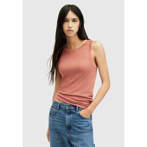 AllSaints Tops - Allsaints Womens Size 6 Rich Pink Rina Ribbed Tank Top NEW